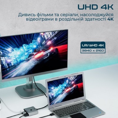 Кабель PROMATE MediaSwitch-H3 4K HDMI - 3хHDMI (mediaswitch-h3.silver)