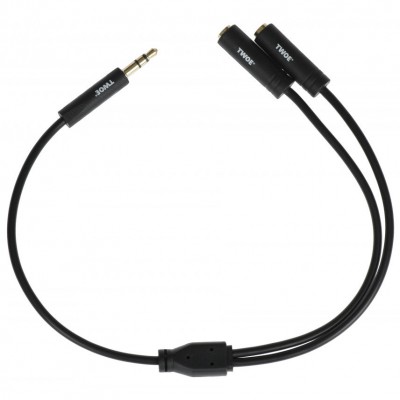 Розгалужувач 2E Adapter 3.5 мм jack x2 Black Розгалужувач 2E Adapter 3.5 мм jack x2 Black