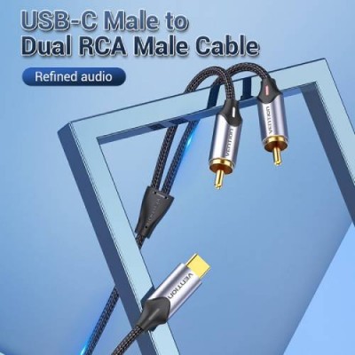 Перехідник VENTION USB Type-C - RCA 1.5 м Silver (BGUHG)