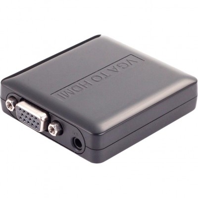 Конвертер PowerPlant HDMI - VGA + R/L (HDCVGA02-M) Black (CA911493) Конвертер PowerPlant HDMI - VGA + R/L (HDCVGA02-M) Black (CA911493)