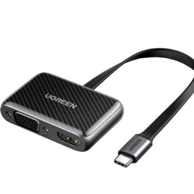 Перехідник UGREEN USB 2.0 - HDMI+VGA CM303 Black (70549) Перехідник UGREEN USB 2.0 - HDMI+VGA CM303 Black (70549)