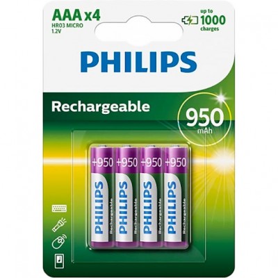 Акумулятор PHILIPS AAA MULTILIFE 950mAh 4 шт (R3/AAA MULTILIFE 950/B4)
