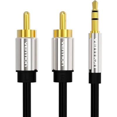 Кабель VENTION AUX 3.5 мм M-2xRCA M 2 м Black (BCFBH)