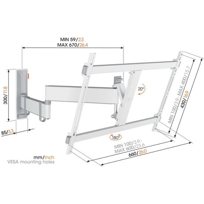 Кронштейн VOGELS TVM 3643 White Кронштейн VOGELS TVM 3643 White