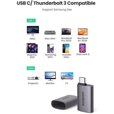 Перехідник UGREEN USB 2.0 Type-CM - HDMI F US320 Grey (70450) Перехідник UGREEN USB 2.0 Type-CM - HDMI F US320 Grey (70450)