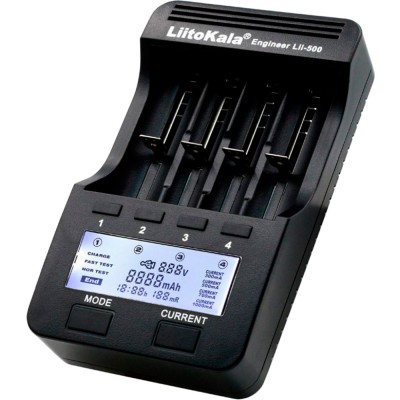 Зарядний пристрій LIITOKALA 4 Slots LCD-дисплей (Lii-500) Зарядний пристрій LIITOKALA 4 Slots LCD-дисплей (Lii-500)