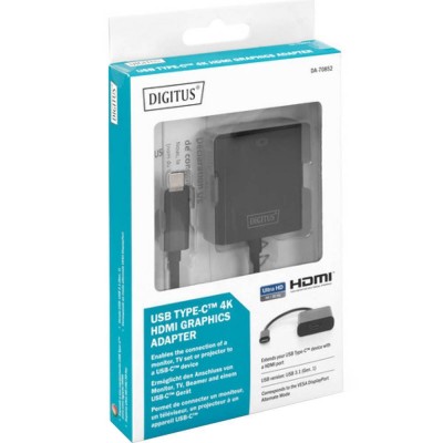 Перехідник DIGITUS USB-C – HDMA UHD 4K M/F 0.15 м (DA-70852) Перехідник DIGITUS USB-C – HDMA UHD 4K M/F 0.15 м (DA-70852)