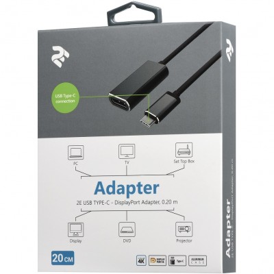 Кабель 2E USB Type-C - DisplayPort 0.2 м (2E-W1404) Кабель 2E USB Type-C - DisplayPort 0.2 м (2E-W1404)