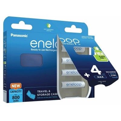 Акумулятор PANASONIC Eneloop NI-MH AAA 800 мАг 4 шт + кейс (BK-4MCDEC4BE) Акумулятор PANASONIC Eneloop NI-MH AAA 800 мАг 4 шт + кейс (BK-4MCDEC4BE)