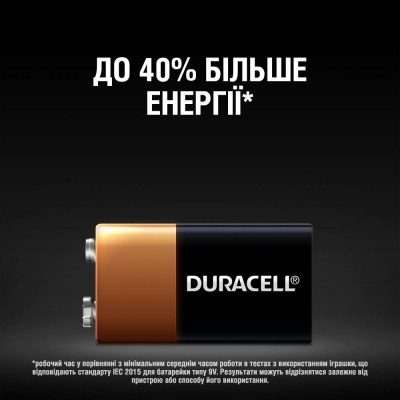 Батарейка DURACELL 9V MN1604 KPN алкалінова (5000394993563) Батарейка DURACELL 9V MN1604 KPN алкалінова (5000394993563)