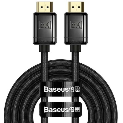 Кабель BASEUS HDMI M - M, 2m, V2.1 8K, HD Series Zinc alloy Black (WKGQ000101)