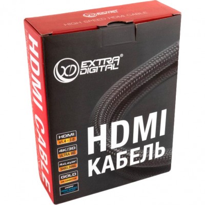 Кабель EXTRADIGITAL HDMI to HDMI 5m Gold (KBH1635) Кабель EXTRADIGITAL HDMI to HDMI 5m Gold (KBH1635)