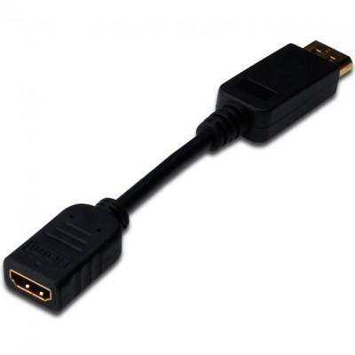 Перехідник DIGITUS DisplayPort to HDMI (AM/AF) 0.15 m Black (AK-340408-001-S)