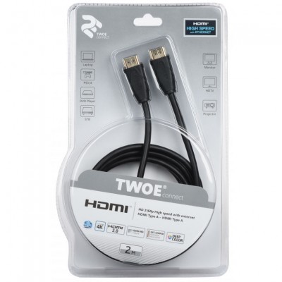 Кабель 2E HDMI 2.0 (AM/AM) Molding Type black 2m (2EW-1002-2m)