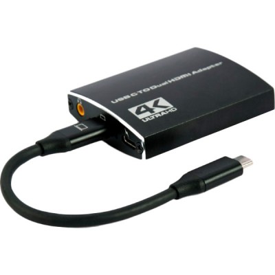Кабель CABLEXPERT USB Type-C - 2х HDMI Black (A-CM-HDMIF2-01) Кабель CABLEXPERT USB Type-C - 2х HDMI Black (A-CM-HDMIF2-01)