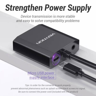 Перехідник VENTION HDMI-VGA 0.15 м Black (ACEB0)