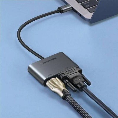 Перехідник UGREEN CM162 Type-CM - HDMI+VGA Adapter with PD Silver (UGR-50505) Перехідник UGREEN CM162 Type-CM - HDMI+VGA Adapter with PD Silver (UGR-50505)