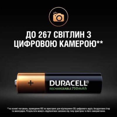 Акумулятори DURACELL HR03 AAA 750 mAh 4 шт (5007331) Акумулятори DURACELL HR03 AAA 750 mAh 4 шт (5007331)