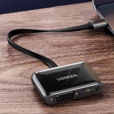 Перехідник UGREEN USB 2.0 - HDMI+VGA CM303 Black (70549) Перехідник UGREEN USB 2.0 - HDMI+VGA CM303 Black (70549)