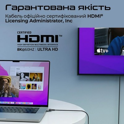 Кабель Promate PrimeLink8K-150 HDMI-HDMI 2.1 UHD HDR 5 м Grey (primelink8k-500.grey) Кабель Promate PrimeLink8K-150 HDMI-HDMI 2.1 UHD HDR 5 м Grey (primelink8k-500.grey)