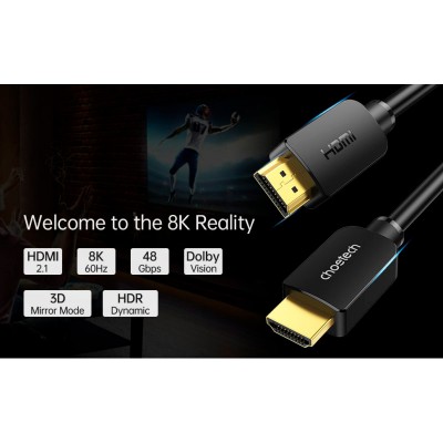 Кабель CHOETECH HDMI V.2.1 2 м (XHH-TP20) Кабель CHOETECH HDMI V.2.1 2 м (XHH-TP20)