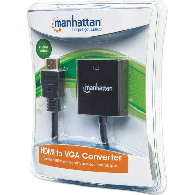 Перехідник INTRACOM Manhattan VGA F - HDMI M з аудіо RTL Black (151450)