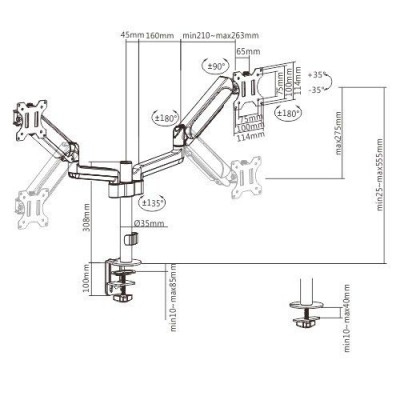 Кронштейн GEMBIRD MA-DA2P-01 Кронштейн GEMBIRD MA-DA2P-01
