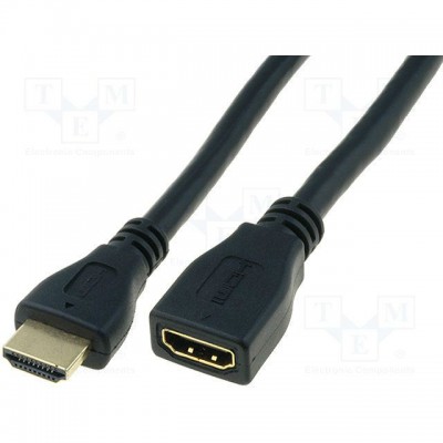 Кабель DIGITUS HDMI High speed + Ethernet (AM/AF) 5.0 m black Кабель DIGITUS HDMI High speed + Ethernet (AM/AF) 5.0 m black