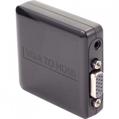 Конвертер PowerPlant HDMI - VGA + R/L (HDCVGA02-M) Black (CA911493) Конвертер PowerPlant HDMI - VGA + R/L (HDCVGA02-M) Black (CA911493)