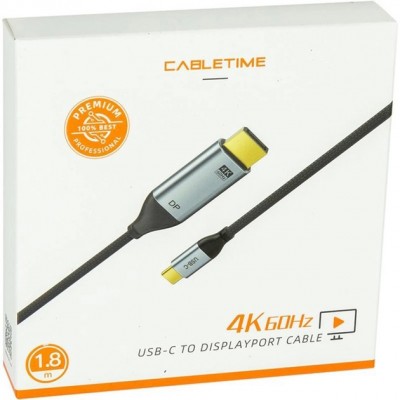 Кабель CABLETIME Cabletime USB-C - DisplayPort 4K Ultra HD 1.8 м V1.2 (CA913305)