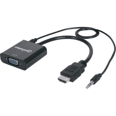 Перехідник INTRACOM Manhattan VGA F - HDMI M з аудіо RTL Black (151450) Перехідник INTRACOM Manhattan VGA F - HDMI M з аудіо RTL Black (151450)