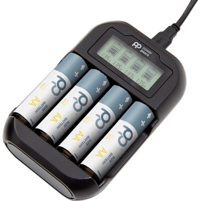 Зарядний пристрій POWER PLANT для акумуляторів AA AAA micro USB (PP-UN4) Зарядний пристрій POWER PLANT для акумуляторів AA AAA micro USB (PP-UN4)