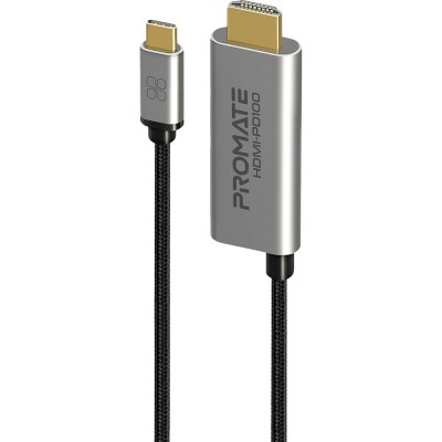 Кабель Promate HDMI-PD100 USB-C to HDMI/USB-C в 1.8 м Grey (hdmi-pd100.grey) Кабель Promate HDMI-PD100 USB-C to HDMI/USB-C в 1.8 м Grey (hdmi-pd100.grey)