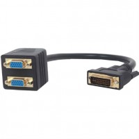 Розгалужувач CABLEXPERT DVI - 2 х VGA 0.3 м Black (A-DVI-2VGA-01)