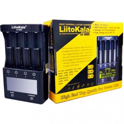 Зарядний пристрій LIITOKALA 4 Slots LCD-дисплей (Lii-500S) Зарядний пристрій LIITOKALA 4 Slots LCD-дисплей (Lii-500S)