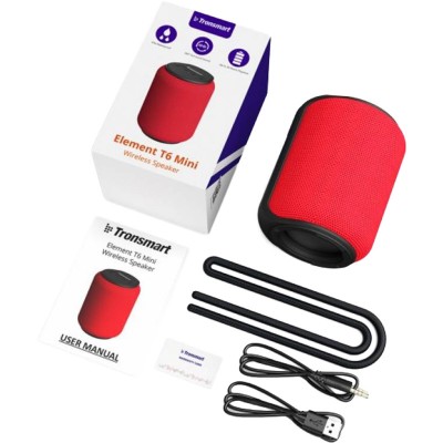 Портативна акустика TRONSMART Element T6 Mini Red (366158) Портативна акустика TRONSMART Element T6 Mini Red (366158)
