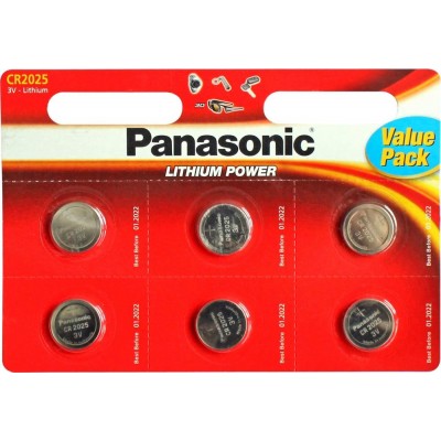 Батарейки PANASONIC CR2025 6шт. (CR-2025EL/6B)