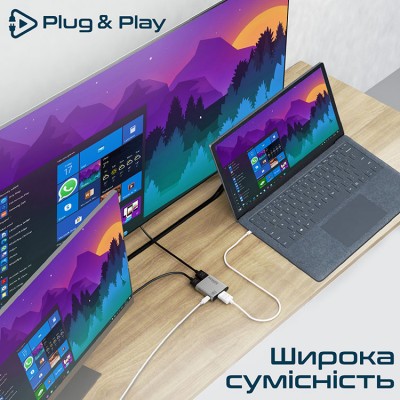 Спліттер Promate MediaSplit-C2 HDMI to 2xHDMI Silver (mediasplit-C2.silver)