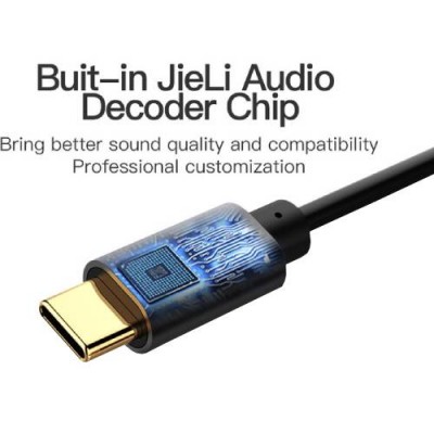 Кабель VENTION Type-C - 3.5 mm Male Spring Audio Cable 1 м Black Metal Type (BGABF) Кабель VENTION Type-C - 3.5 mm Male Spring Audio Cable 1 м Black Metal Type (BGABF)