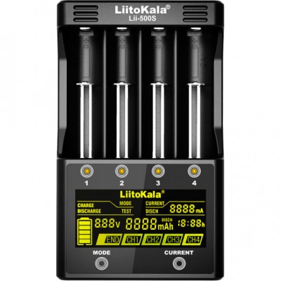 Зарядний пристрій LIITOKALA 4 Slots LCD-дисплей (Lii-500S) Зарядний пристрій LIITOKALA 4 Slots LCD-дисплей (Lii-500S)