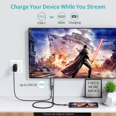 Кабель CHOETECH USB-C-HDMI XCH-M180GY Кабель CHOETECH USB-C-HDMI XCH-M180GY