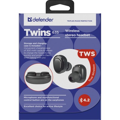 Гарнітура DEFENDER Twins 635 Black (63635)