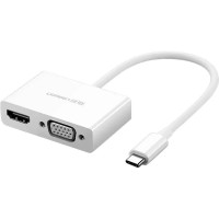 Перехідник UGREEN USB Type-C - HDMI + VGA MM123 White 0.15 м (30843) Перехідник UGREEN USB Type-C - HDMI + VGA MM123 White 0.15 м (30843)