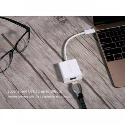Перехідник UGREEN USB 2.0 Type-C - HDMI White (40273)