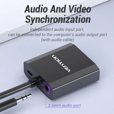 Перехідник VENTION HDMI-VGA 0.15 м Black (ACEB0)