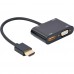 Кабель CABLEXPERT HDMI - HDMI + VGA + аудіо 3.5 мм Black (A-HDMIM-HDMIFVGAF-01)