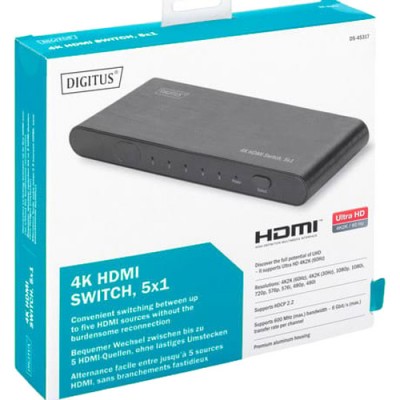 Відеокомутатор DIGITUS UHD HDMI, 4K (DS-45317) Відеокомутатор DIGITUS UHD HDMI, 4K (DS-45317)