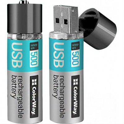 Акумулятор COLOR WAY AA USB 1200 маг 1.5 В (2шт.) (CW-UBAA-02)