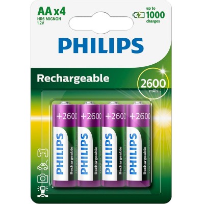 Акумулятор PHILIPS AA MULTILIFE 2600mAh 4 шт (R6/AA MULTILIFE 2600/B4)