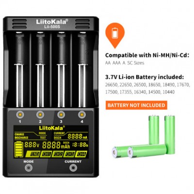 Зарядний пристрій LIITOKALA 4 Slots LCD-дисплей (Lii-500S) Зарядний пристрій LIITOKALA 4 Slots LCD-дисплей (Lii-500S)